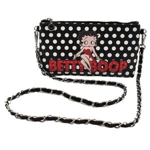 Betty Boop Black white red bag chain & wristlet polka dot